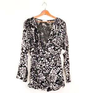 Altar’d State Black Velvet Matina Romper